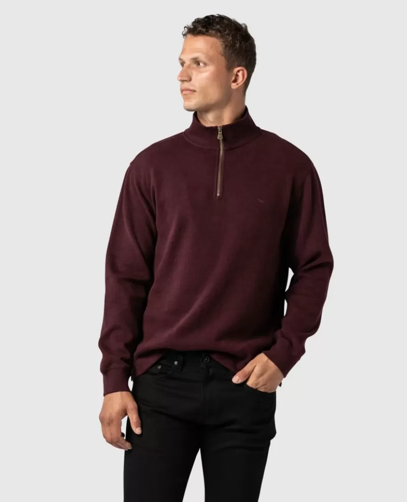 Sweatshirts | Beyond The Horizon>Rodd & Gunn Alton Ave 1/4 Zip Sweatshirt CLARET