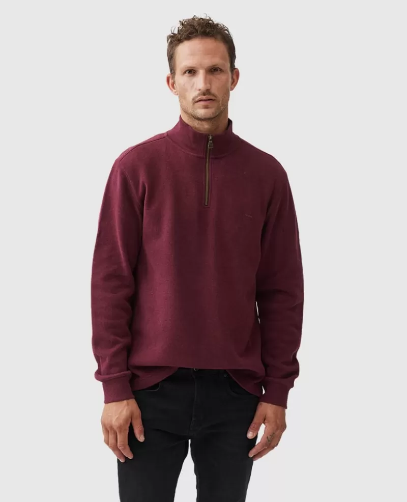 Sweatshirts | Beyond The Horizon>Rodd & Gunn Alton Ave 1/4 Zip Sweatshirt BERRY