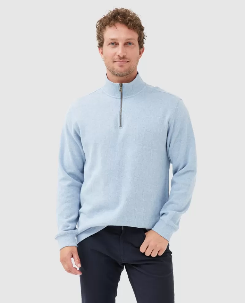 Sweatshirts | Beyond The Horizon>Rodd & Gunn Alton Ave 1/4 Zip Sweatshirt SEABREEZE