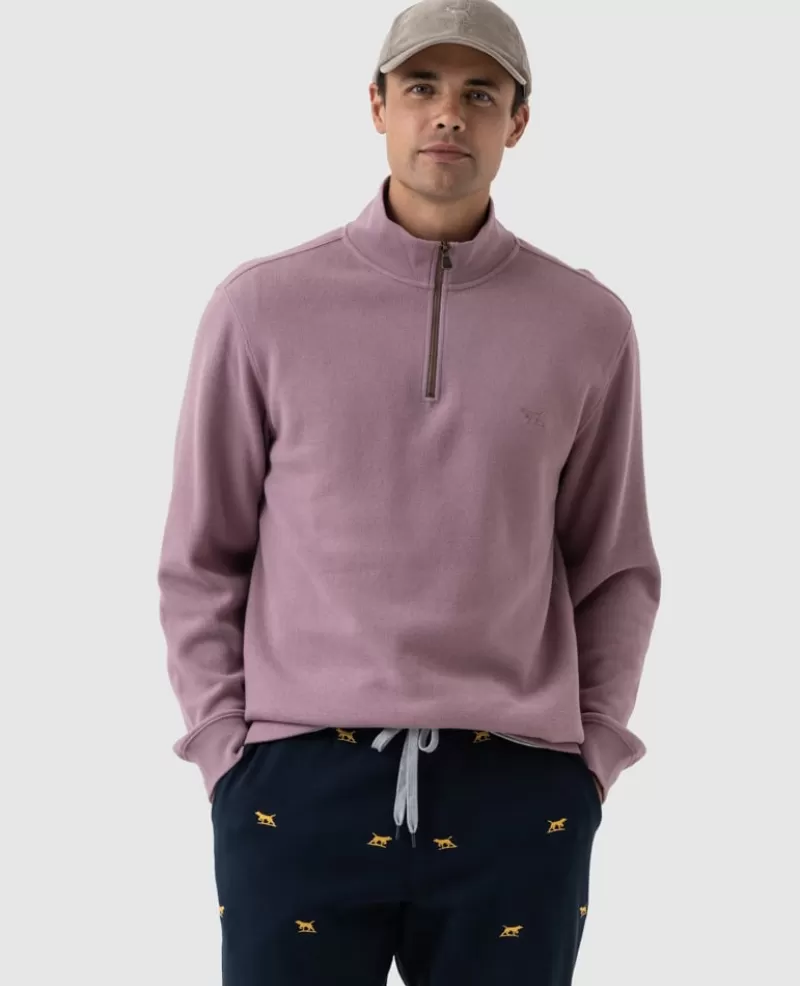 Sweatshirts | Gunn 1/4 Zip Sweatshirts>Rodd & Gunn Alton Ave 1/4 Zip Sweatshirt MAUVE