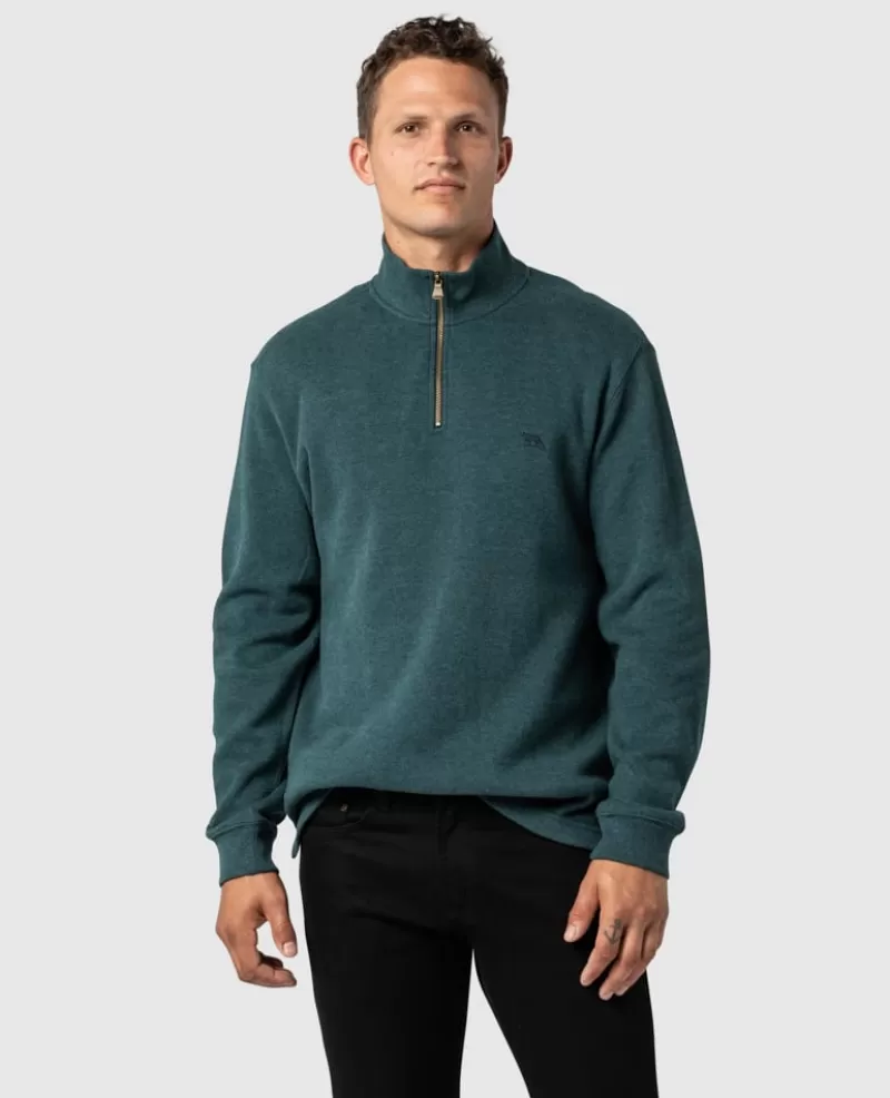 Sweatshirts | Gunn 1/4 Zip Sweatshirts>Rodd & Gunn Alton Ave 1/4 Zip Sweatshirt EVERGREEN