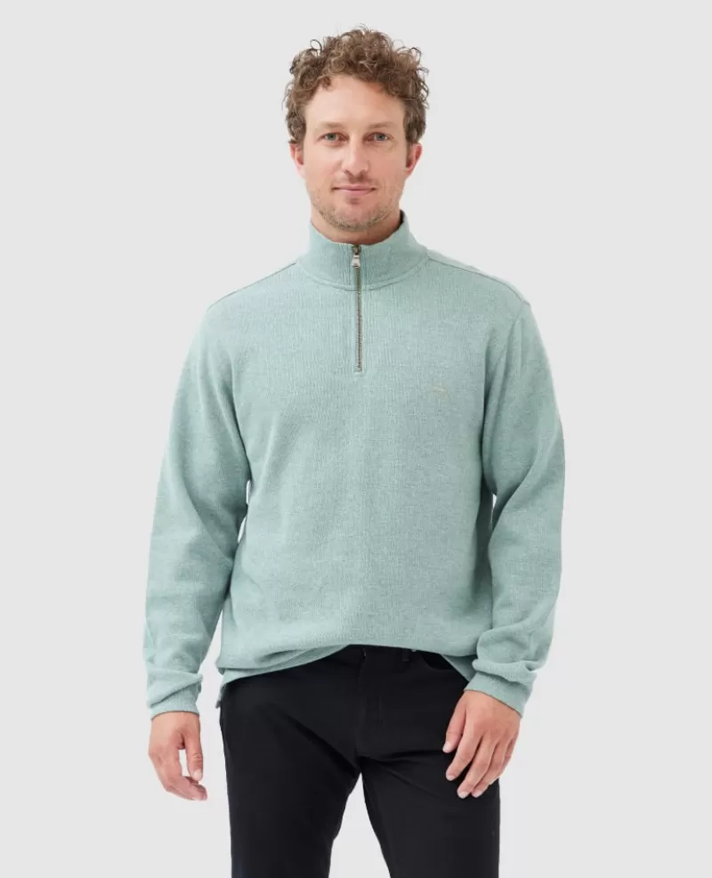 Gunn 1/4 Zip Sweatshirts | Sweatshirts>Rodd & Gunn Alton Ave 1/4 Zip Sweatshirt SAGE