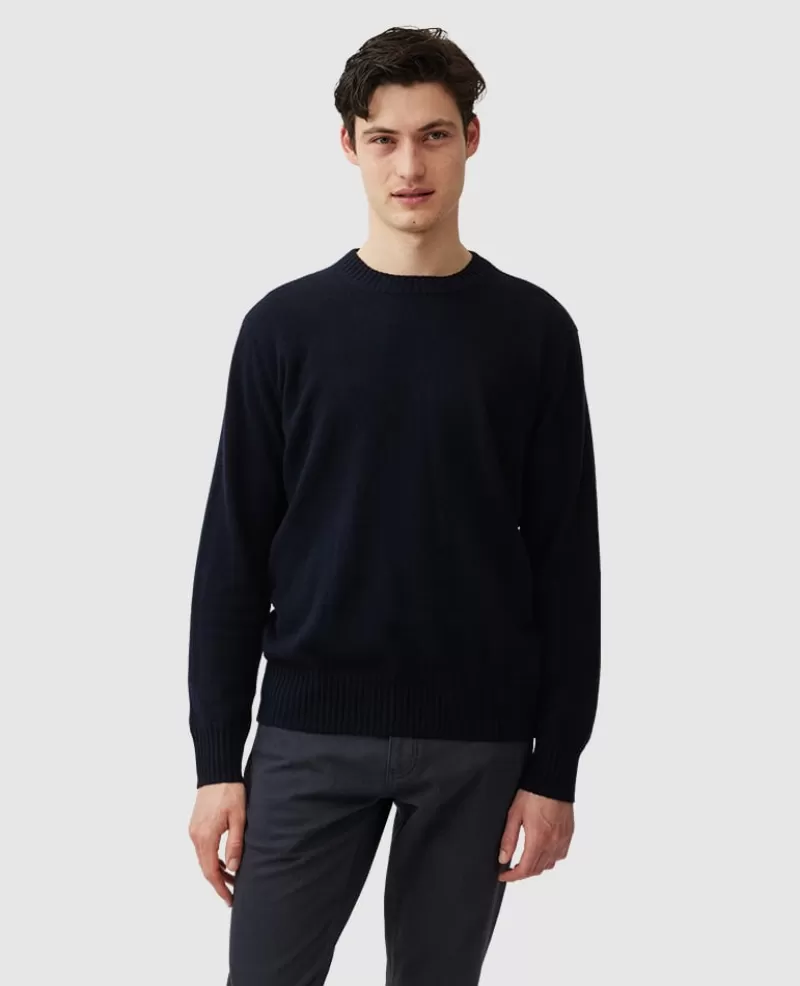 Sweaters | Cashmere Blend>Rodd & Gunn Christchurch Knit DEEPOCEAN