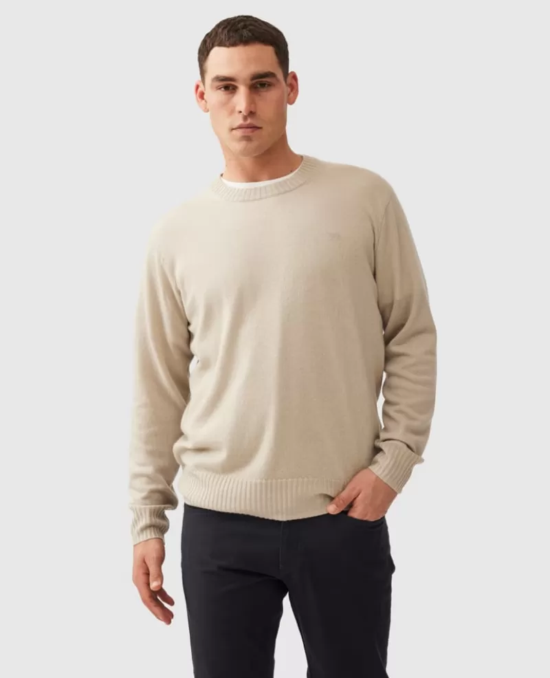 Sweaters | Cashmere Blend>Rodd & Gunn Christchurch Knit NATURAL