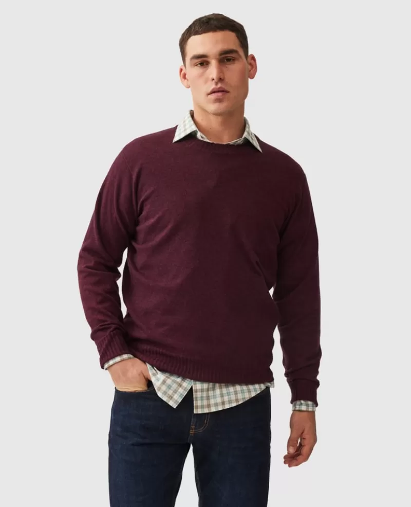 Sweaters | Cashmere Blend>Rodd & Gunn Christchurch Knit CLARET