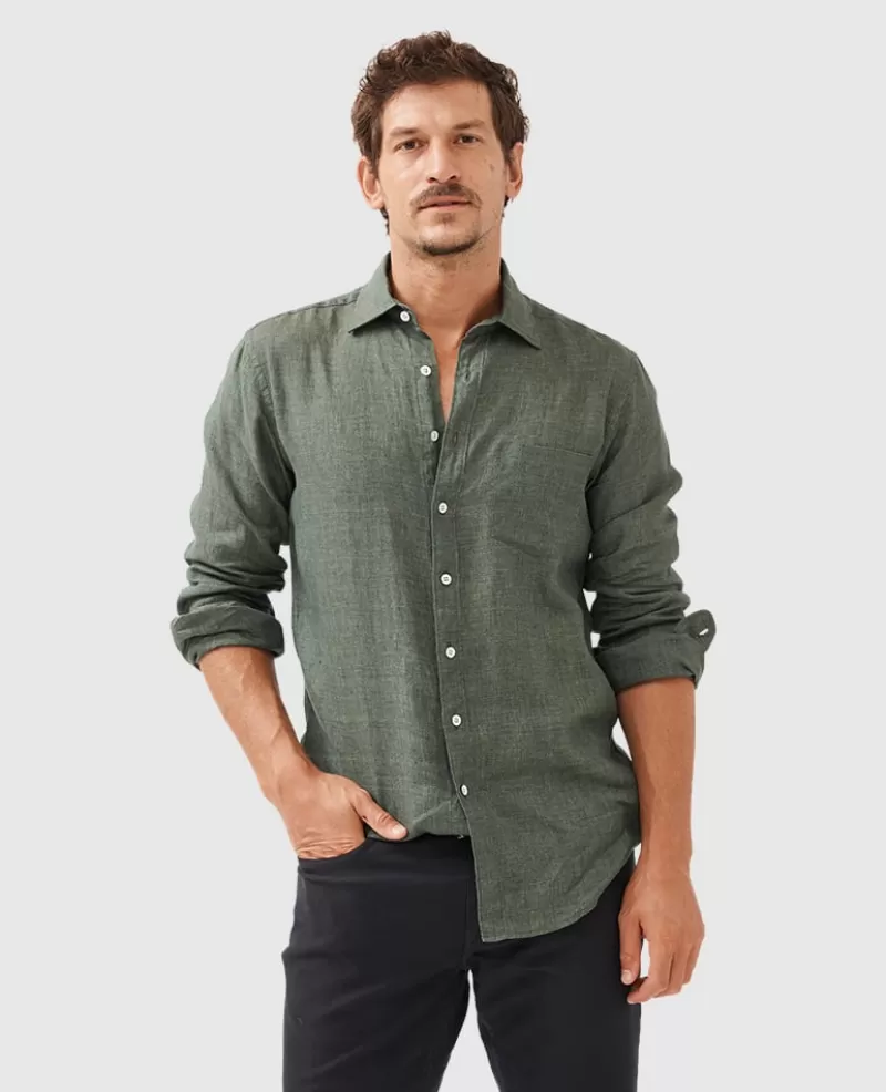 Shirts | Linen>Rodd & Gunn Coromandel Sports Fit Shirt FOREST