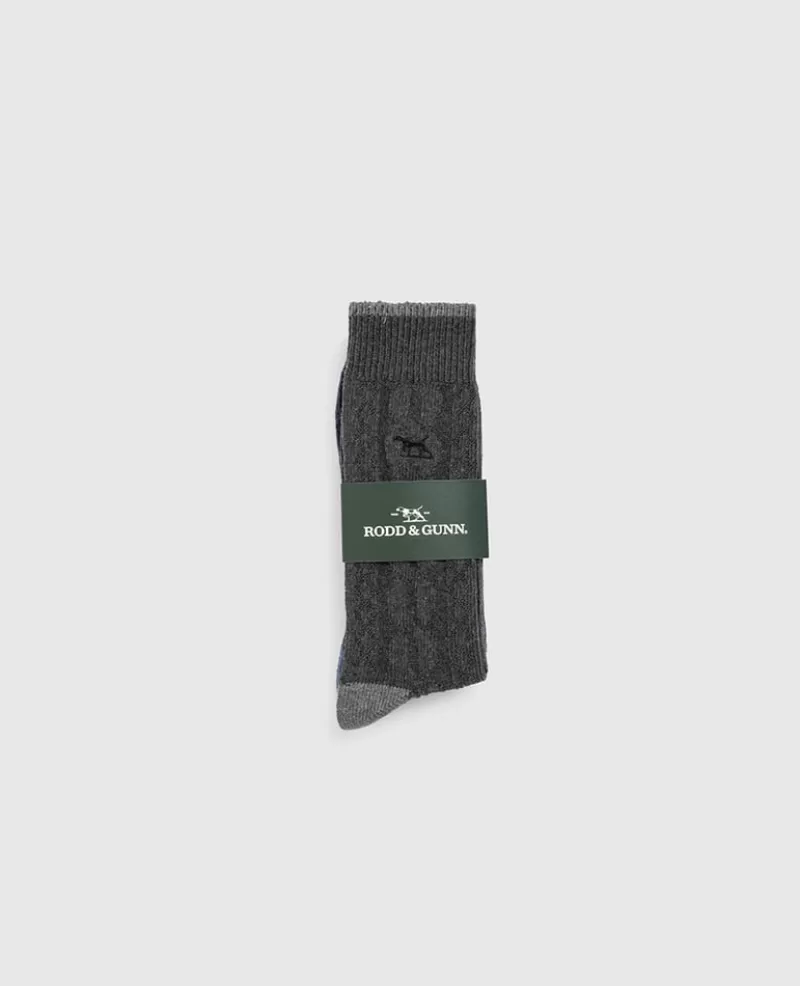 Socks>Rodd & Gunn Dunedin Cable Sock 2 Pack CHARCOAL/DENIM