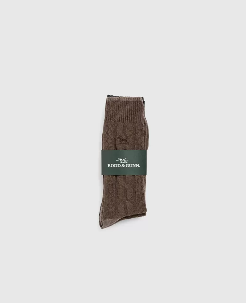 Socks>Rodd & Gunn Dunedin Cable Sock 2 Pack EARTH/OLIVE