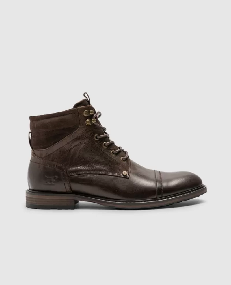 Boots>Rodd & Gunn Dunedin Military Boot CHOCOLATEWASH