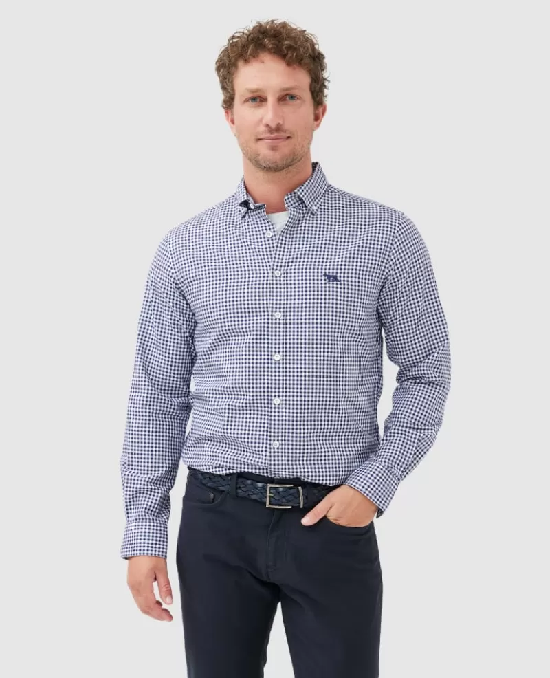 Shirts | Gunn Oxford Shirts>Rodd & Gunn Gunn Check Oxford Sports Fit Shirt SNOW