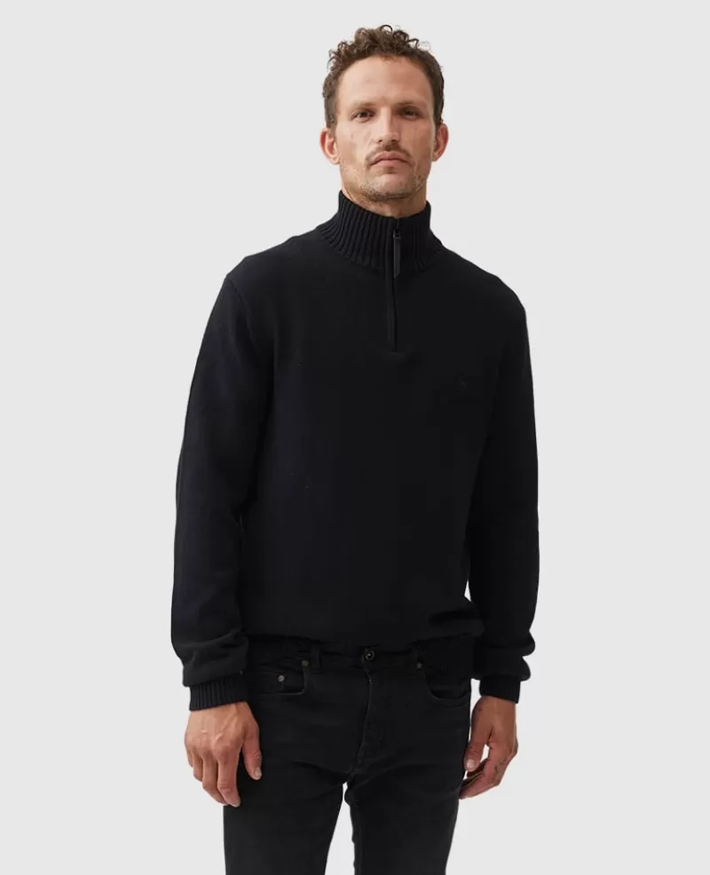 Sweaters | Beyond The Horizon>Rodd & Gunn Merrick Bay 1/4 Zip Sweater ONYX