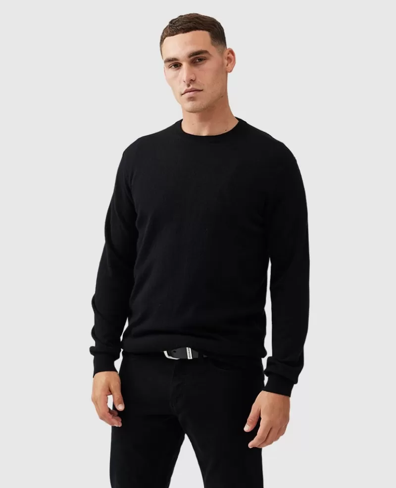 Sweaters | Cashmere Blend>Rodd & Gunn Queenstown Sweater ONYX