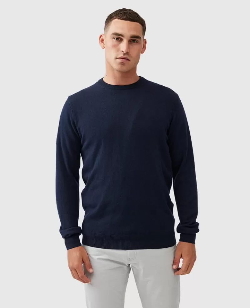 Sweaters | Cashmere Blend>Rodd & Gunn Queenstown Sweater BLUEGRANITE