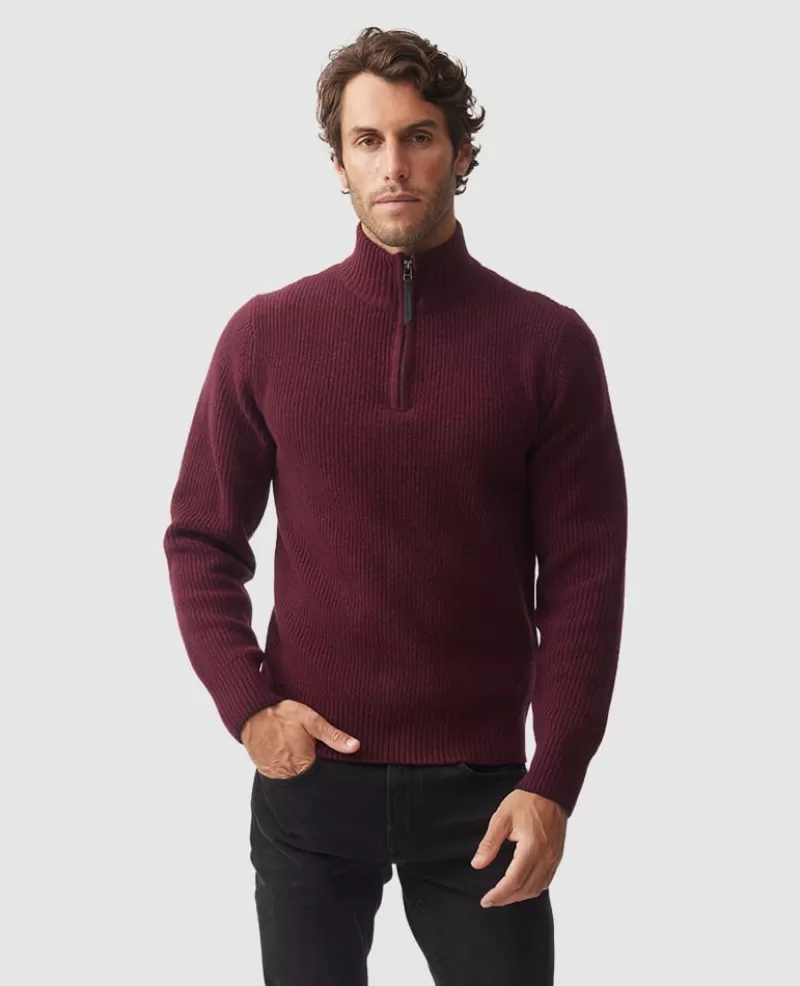 Sweaters | Beyond The Horizon>Rodd & Gunn Robbies Road Knit BERRY