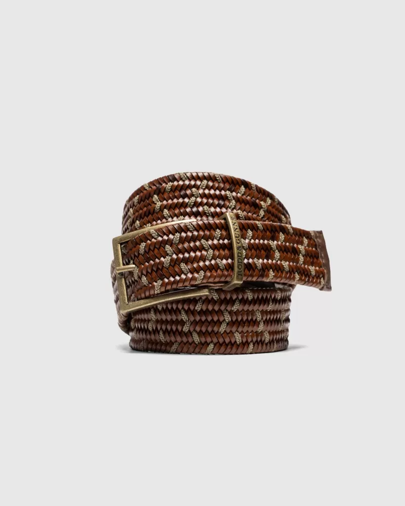 Belts>Rodd & Gunn Stratford Stretch Belt COGNAC/TAUPE